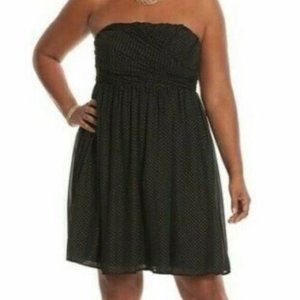 BLACK GOLD DOTS SPAGUETTI STRAPS COCKTAIL PARTY